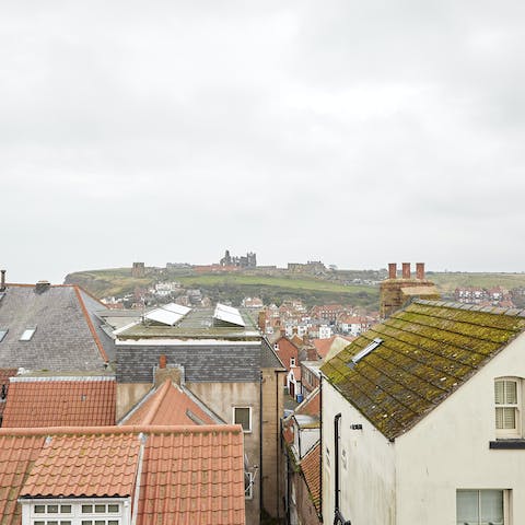 Admire the view over the rooftops of Whitby to Whitby Abbey from your window