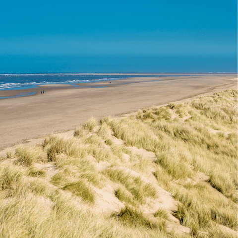 Walk just seven minutes to reach the picturesque Norfolk coastline