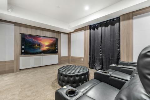 Make the popcorn and get cosy in the home's cinema room