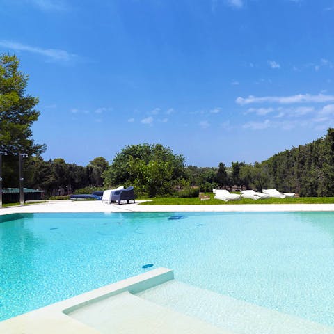 Take refreshing dips in the pool whilst admiring the views