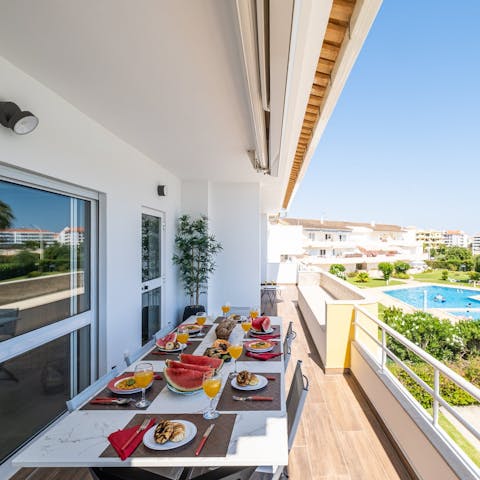 Start mornings with a healthy breakfast on the dining terrace