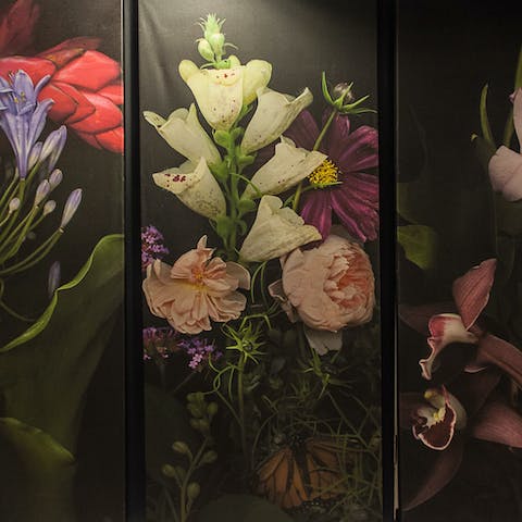 The floral artwork