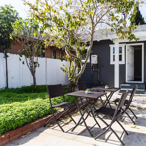 Soak up the warm Cali air from your patio terrace
