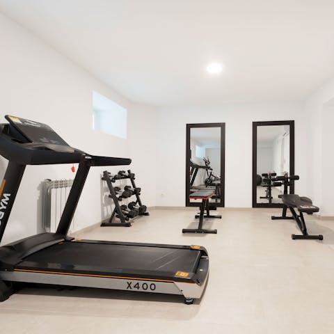 Start your day with an energising workout in the shared gym