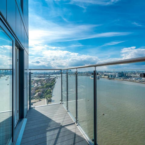 Enjoy impressive views across the River Thames