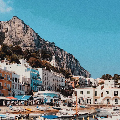 Discover the majestic beauty of Capri from Via Tuoro 