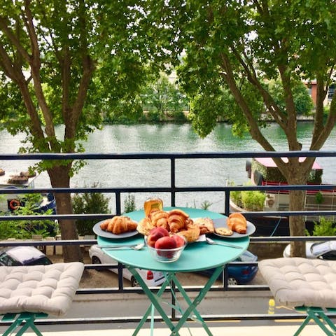 Savour a morning coffee and obligatory croissant from the charming balcony