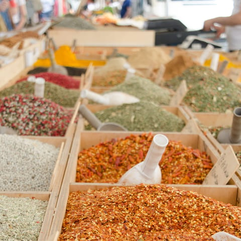 Explore the local produce on offer at nearby Ortigia market