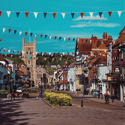 Mosey down to Henley-on-Thames high street, just a short stroll away