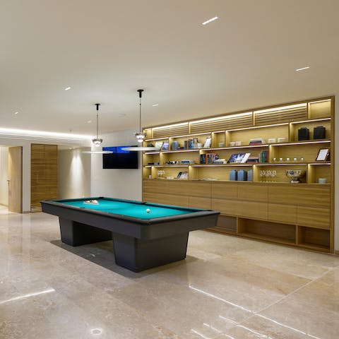 Stay busy with games of pool in the games room
