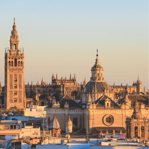 Visit the beautiful Cathedral of Seville, a five-minute walk away