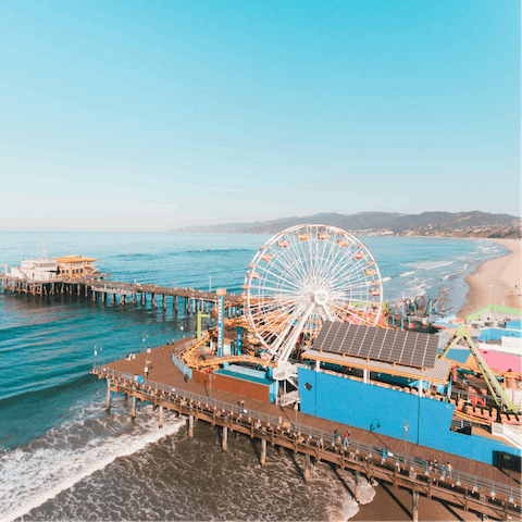 Drive down to Santa Monica's storied pier for some beach time – it's a twenty minutes in the car