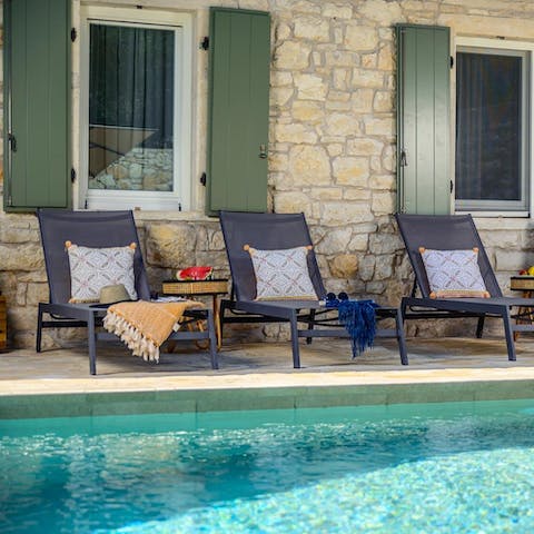 Cool off from the Paxos sun in the pool