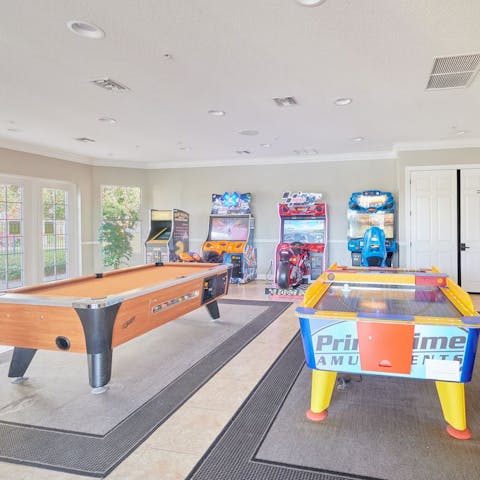 Unleash your competitive side in the shared games room