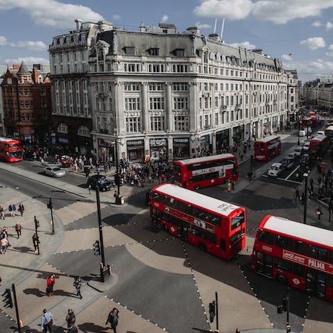 Take a ten-minute walk down to Oxford Street for a shopping spree
