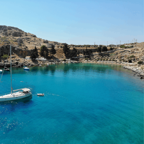 Take a trip along the rugged coastline of Rhodes