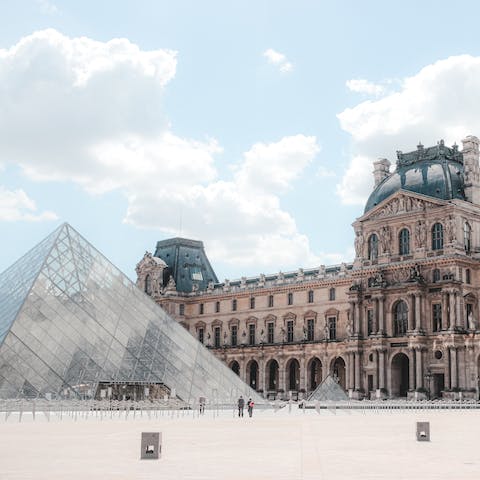 Spend a day at the world-famous Louvre Museum, just an eleven-minute walk away 