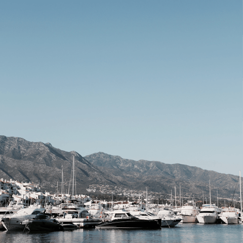 Get your glad rags on for an evening out in Puerto Banus, just a nine-kilometre drive away