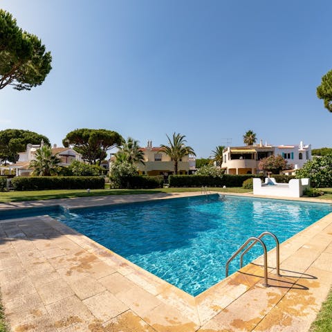 Enjoy a late-afternoon swim in the dappled pool