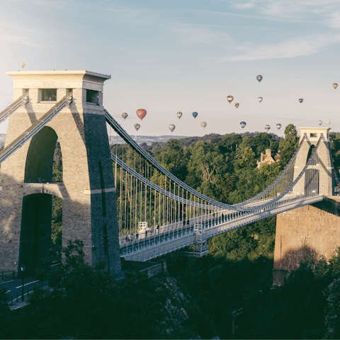 Visit Bristol and the Clifton Suspension Bridge – it's a twenty-nine-minute drive