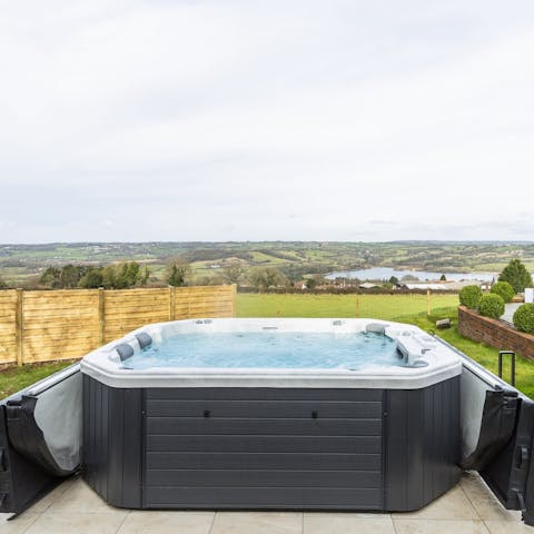 Chill out in the hot tub and marvel at the vista