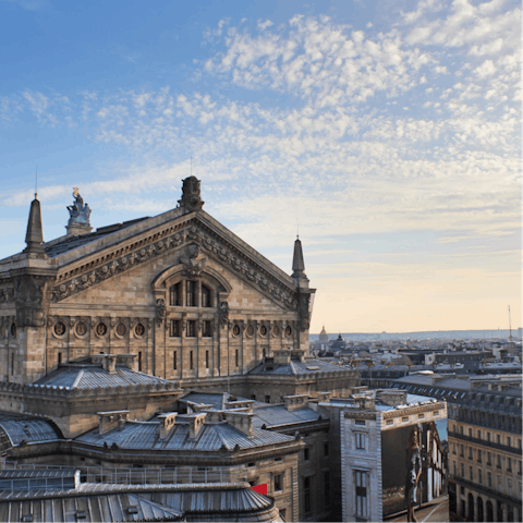 Visit the Palais Garnier, a twenty minute walk away