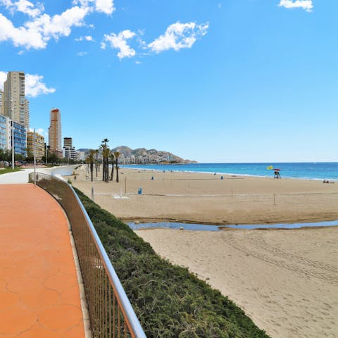 Take the 200 metre stroll to Poniente Beach and relax on the soft sand