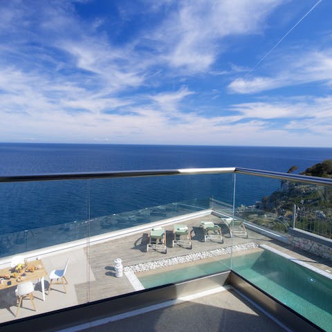 Take in the panoramic view from the bedroom's balcony