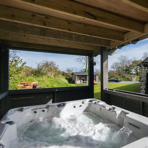 Contemplate the views from the hot tub