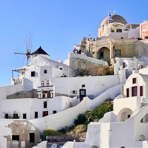 Wander through the whitewashed streets of Mykonos Town