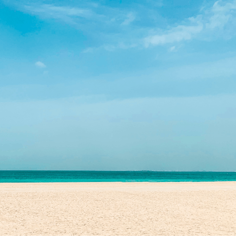 Spend a day on the sands of Al Mamzer Beach, a short drive away