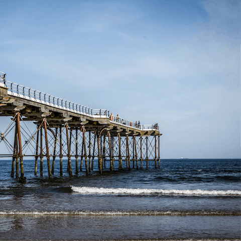 Hop in the car for a thirty-minute trip to the coast – walk along the pier at Saltburn-by-the-Sea