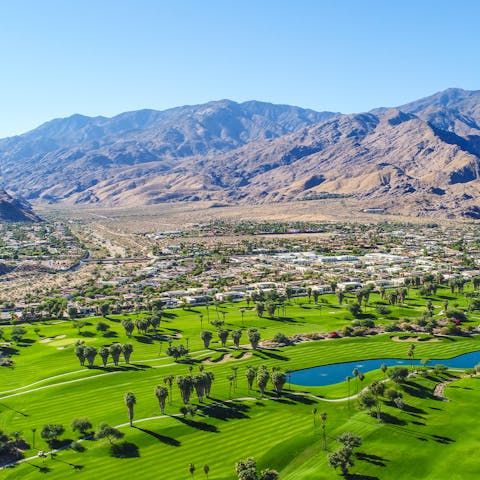 Hit the hiking trails and golf courses of Palm Valley, an easy drive away