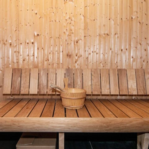 Pamper yourself in your private sauna for a refreshing start to the day