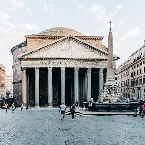 Walk down to Rome's famous Pantheon and indulge in local history