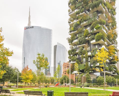 Views of Milan's skyscrapers