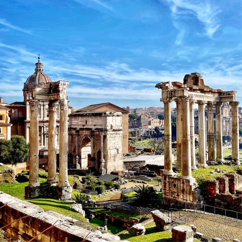 Explore the rich history of the Roman Forum – just a four-minute walk away