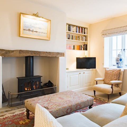 Light the fire and savour cosy movie nights in the living room