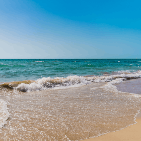 Spend the day sprawled out on Netanya's beach, just a few steps away