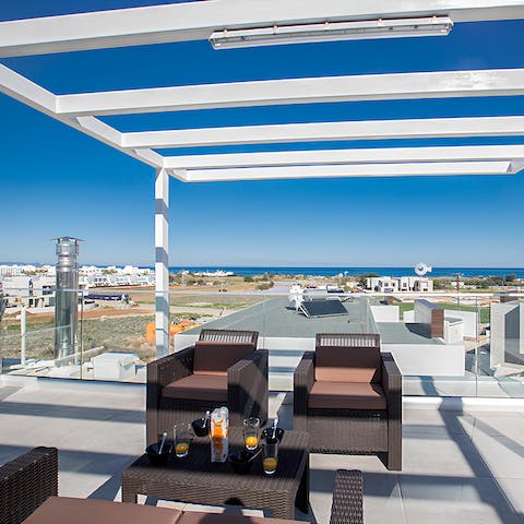 Soak up the glorious sea views from the rooftop terrace
