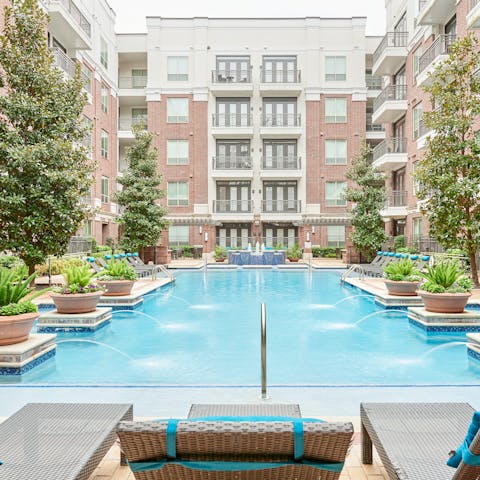 Head down to the building's pool for a cooling dip