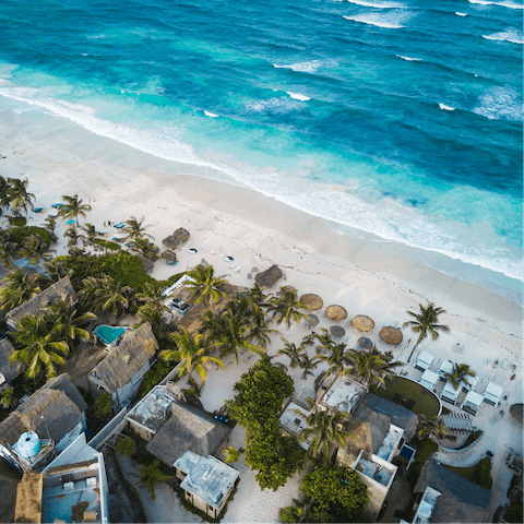 Enjoy the stunning beaches and tranquil vibe of Tulum 