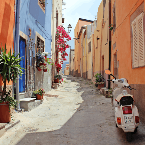 Peruse the streets of Cortazzone, just a three-minute drive from the house