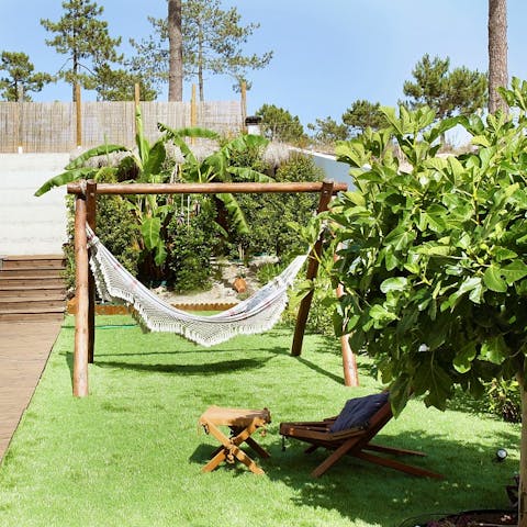 Spend lazy afternoons swaying in the hammock