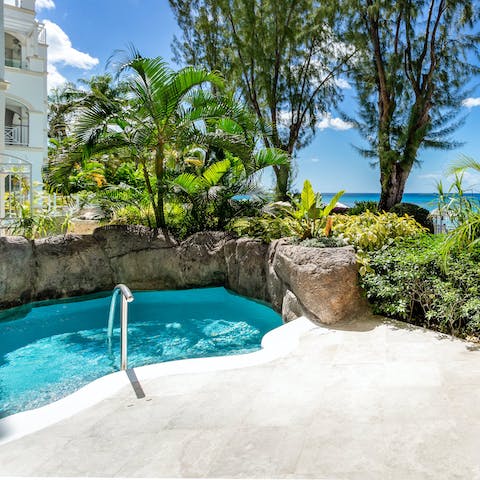 Take a dip in the plunge pool to cool off from the Caribbean heat