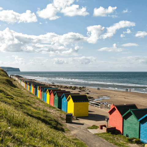 Spend sunny afternoons on West Cliff Beach, a five-minute walk away