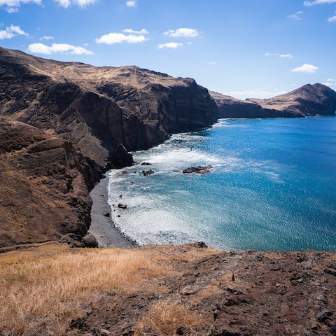 Discover the picturesque coastline of Ponta do Pargo, under a ten-minute drive away