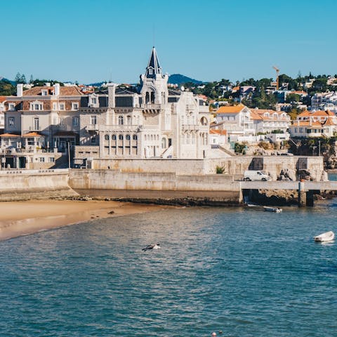 Explore the fashionable coastal town of Cascais with small museums, alfresco fish restaurants and trio of golden bays