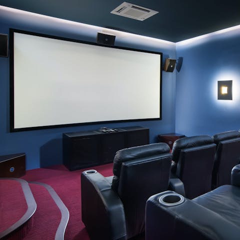 Catch a screening of your favourite film in the private cinema room