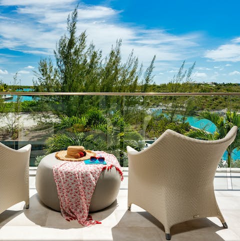 Head up to the first-floor balcony for a quiet moment looking out over the canals